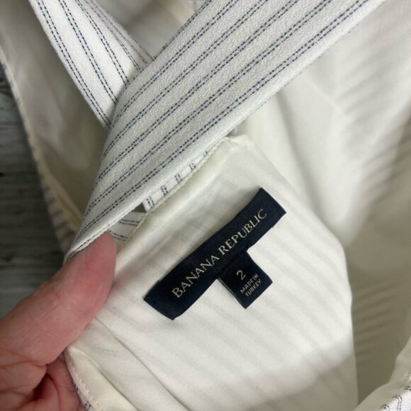 Banana Republic White striped silver Sheath Midi Dress size 2 - Picture 7 of 7